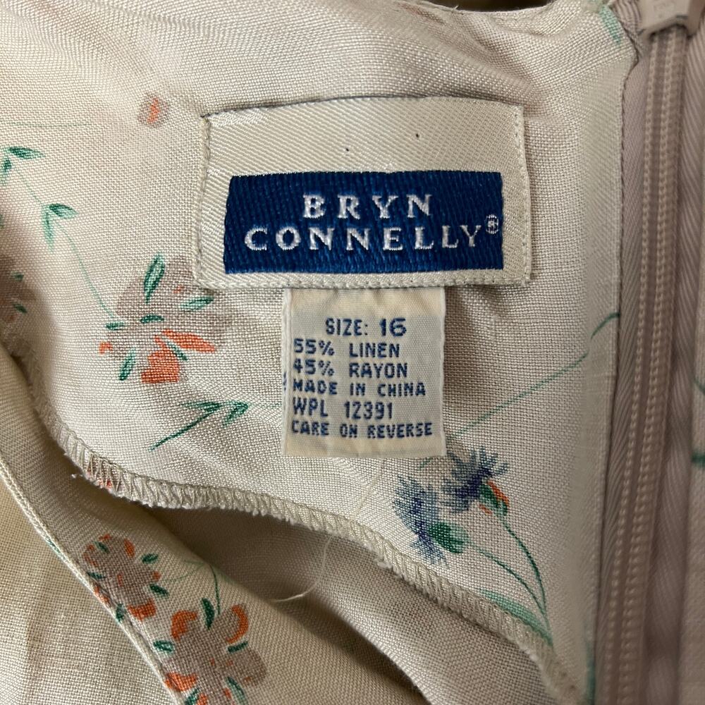 BRYN CONNELLY Women's Linen Blend Shift Dress Wrap Skirt  16 - Picture 5 of 6